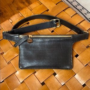Clare V black leather Petit Fanny Pack waist bag